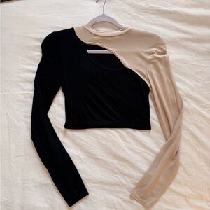 Two-Tone Long Sleeve Women's Top